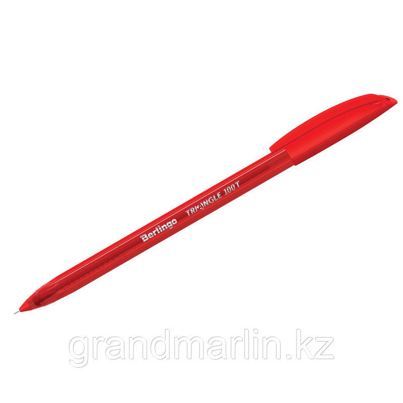 Ручка шариковая Berlingo "Triangle 100T" красная, 0,7мм, трехгран., игольчатый стержень - фото 1 - id-p107465201