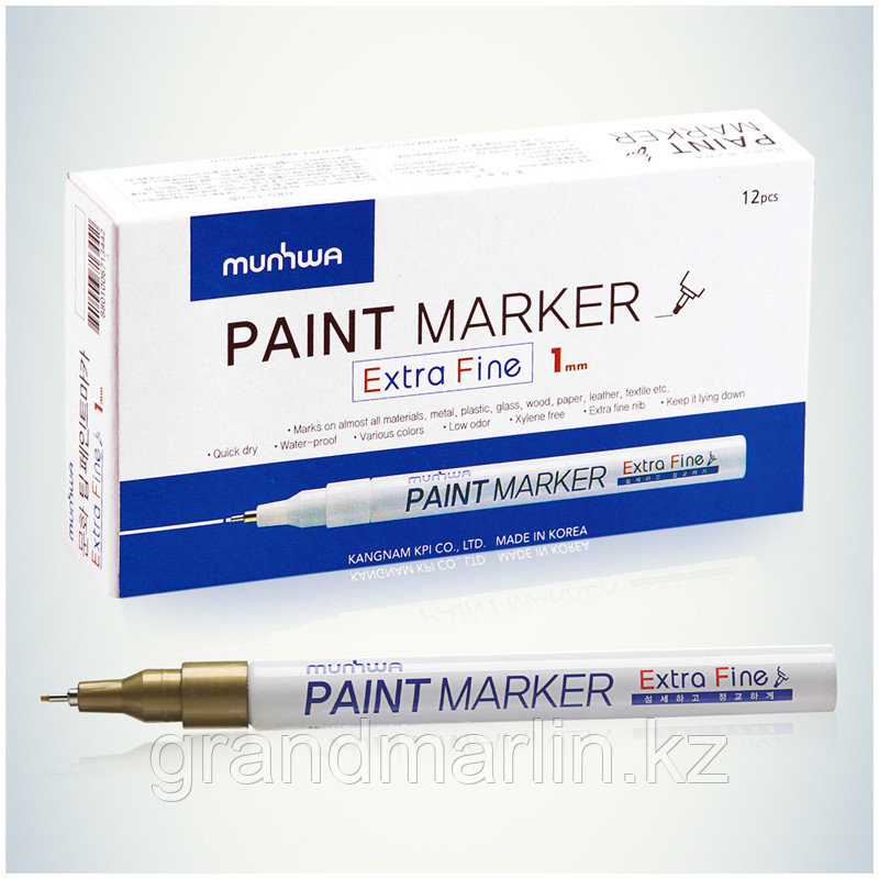 Маркер-краска MunHwa "Extra Fine Paint Marker" золото, 1мм, нитро-основа - фото 8 - id-p107464951