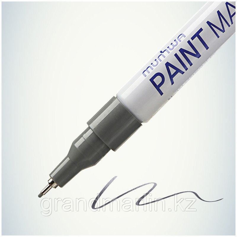 Маркер-краска MunHwa "Extra Fine Paint Marker" серебро, 1мм, нитро-основа - фото 3 - id-p107464952