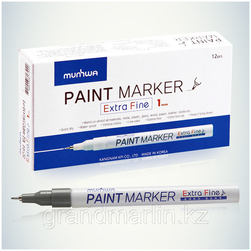 Маркер-краска MunHwa "Extra Fine Paint Marker" серебро, 1мм, нитро-основа - фото 8 - id-p107464952