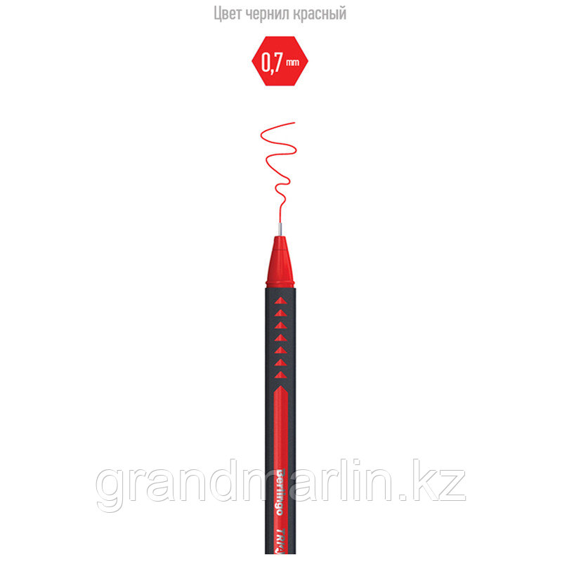 Ручка шариковая Berlingo "Twin", красная, 0,7, игольчатый стержень - фото 2 - id-p107465211