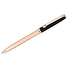 Ручка шариковая Delucci "Terra", синяя, 1,0мм, корпус розовое золото/черный, с кристаллом, подар.уп., фото 2