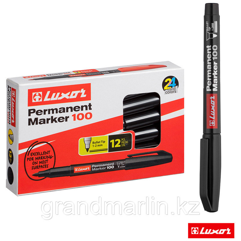 Маркер перманентный LUXOR "100", 2 мм, черный - фото 5 - id-p107464912