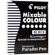 Картриджи с тушью Pilot "Parallel Pen" черные, 6шт., картонная коробка