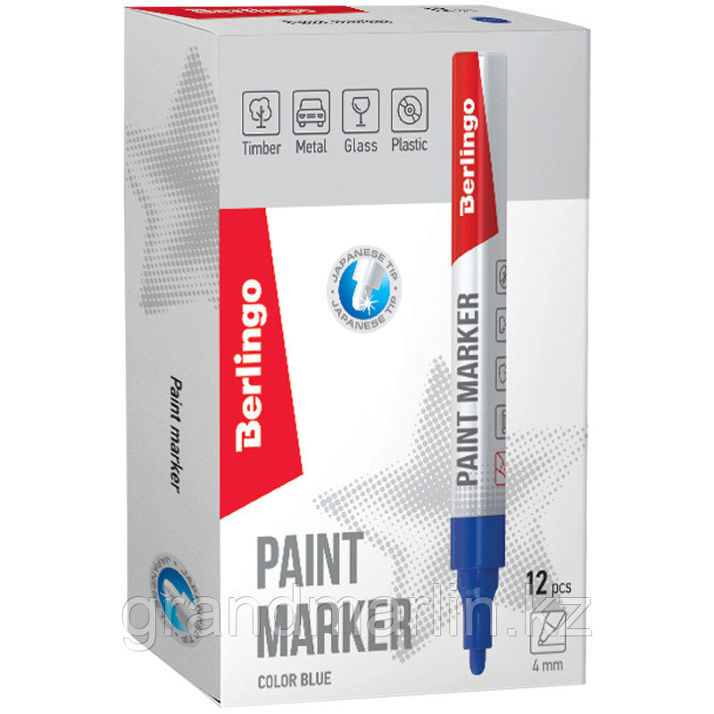 Маркер-краска Berlingo "Uniline PA400", синяя, 2-4мм, нитро-основа - фото 3 - id-p107464949