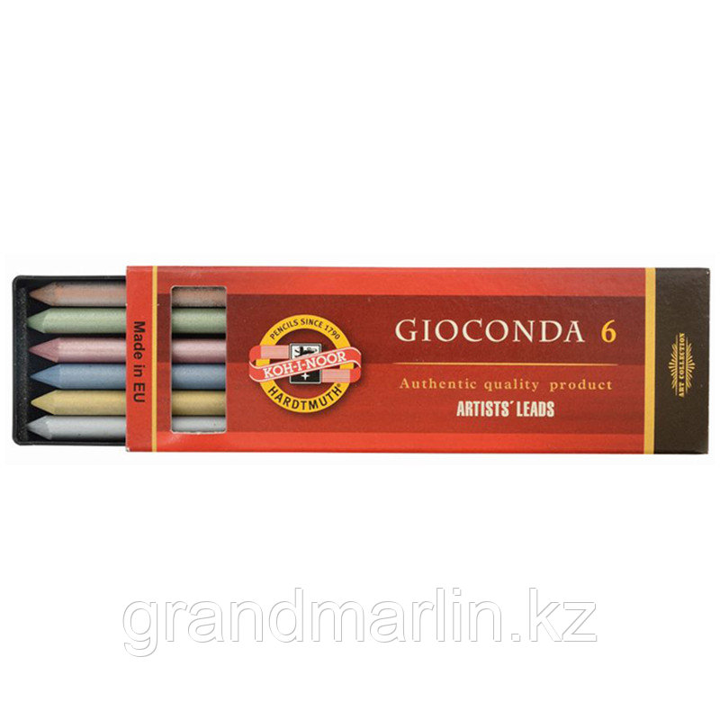 Грифели цветные для цанговых карандашей Koh-I-Noor "Gioconda", 5,6мм, металлик ассорти, 6шт., пласти