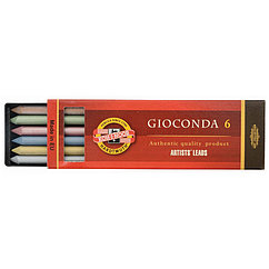 Грифели цветные для цанговых карандашей Koh-I-Noor "Gioconda", 5,6мм, металлик ассорти, 6шт., пласти