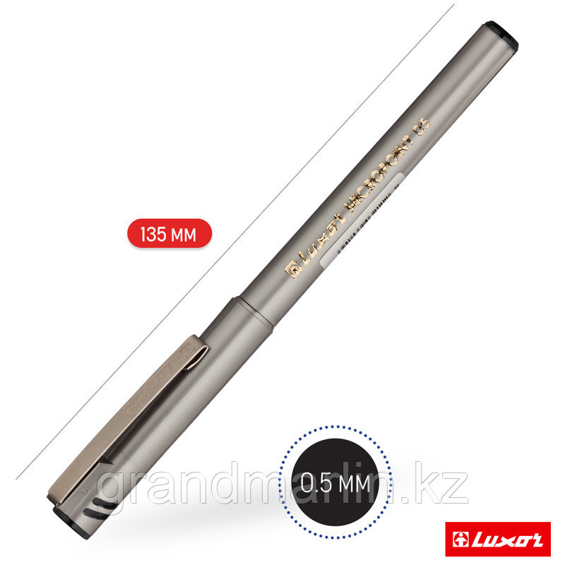 Ручка капиллярная Luxor "Micropoint" черная, 0,5мм, одноразовая - фото 4 - id-p105277009