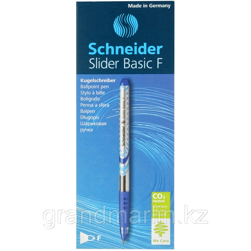 Ручка шариковая Schneider "Slider Basic" синяя, 0,8мм, грип - фото 5 - id-p105277017