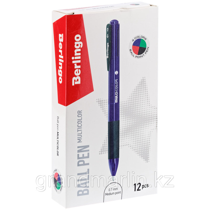 Ручка шариковая автоматическая Berlingo "Multicolor" 04цв., 0,7мм, ассорти - фото 2 - id-p105277019