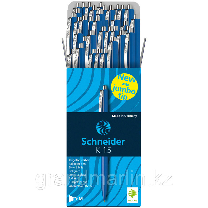 Ручка шариковая автоматическая Schneider "K15" синяя, 1,0мм, корпус синий, ш/к - фото 2 - id-p105277024