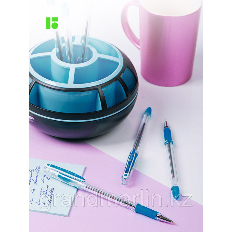 Ручка шариковая Berlingo I-10 0,4мм, с резиновым упором для пальцев, синяя - фото 9 - id-p107465223