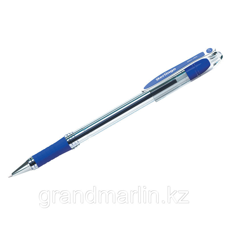 Ручка шариковая Berlingo I-15 0,7 мм, с резиновым упором для пальцев, синяя - фото 1 - id-p107465225