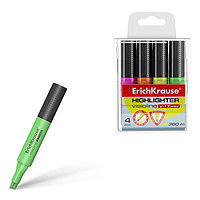 Набор из 4 текстмаркеров ErichKrause Visioline V-17 Mini Neon, цвет чернил: желтый, зеленый, розовый