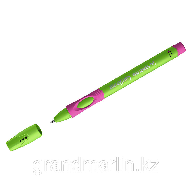 Ручка шариковая Stabilo "LeftRight" для левшей, синяя, 0,8мм, грип, зеленый/малиновый корпус - фото 1 - id-p107465348
