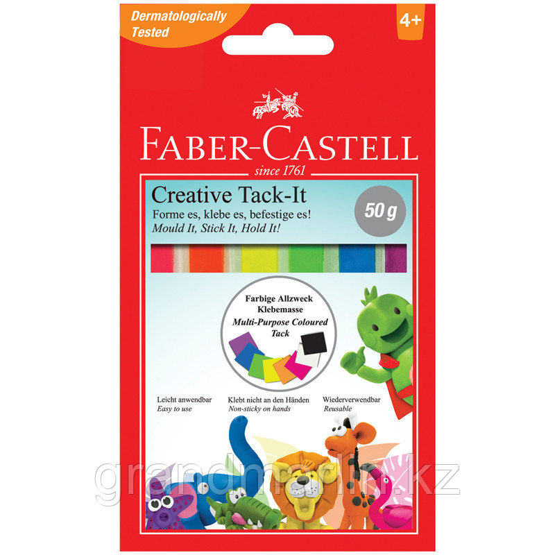 Масса для приклеивания Faber-Castell "Tack-It Creative", 50г., цветная, картон. уп., европодвес - фото 1 - id-p107465761