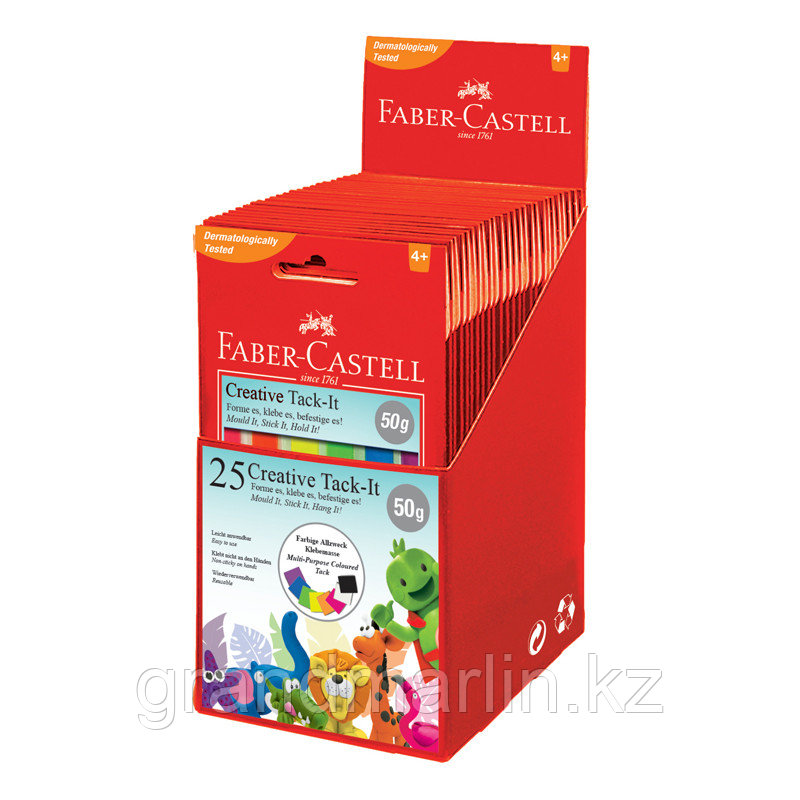 Масса для приклеивания Faber-Castell "Tack-It Creative", 50г., цветная, картон. уп., европодвес - фото 2 - id-p107465761