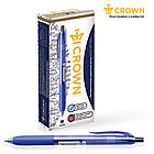 Ручка шариковая автоматическая Crown "Quick Dry" синяя, 0,5мм, грип, гибридные чернила, фото 6