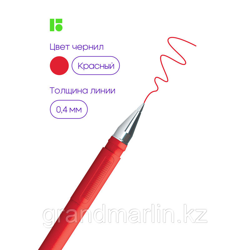 Ручка гелевая Berlingo "Velvet" 0,5мм, прорезиненный корпус, красная - фото 4 - id-p107465054