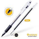 Ручка гелевая Crown "Hi-Jell Grip" 0,5мм, с резиновым упором для пальцев, черная, фото 3