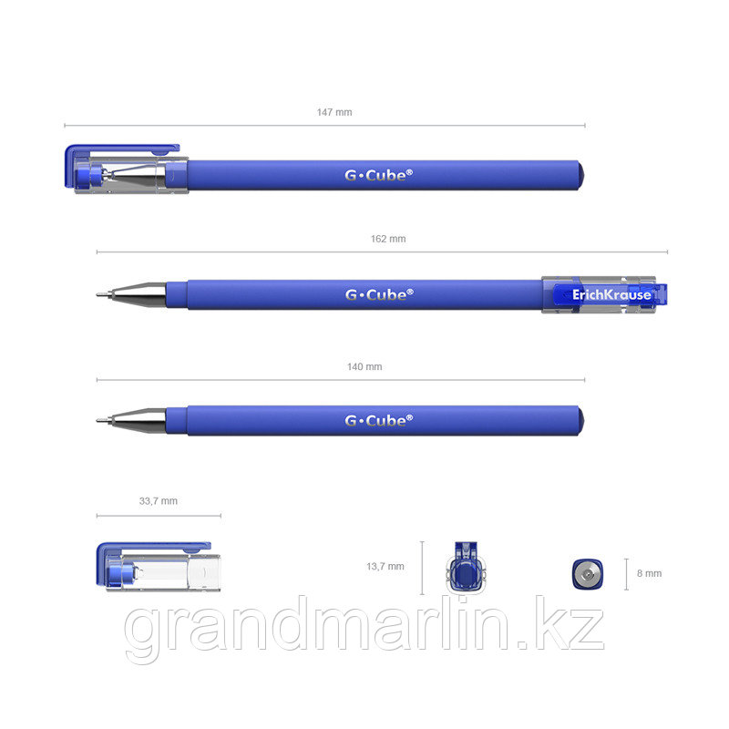 Ручка гелевая ErichKrause G-Cube 0,5мм, синий - фото 3 - id-p107465067