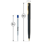 Ручка шариковая Berlingo Velvet Prestige синяя, 0,7мм, корпус черный/золото,кнопочн.,пласт. футляр, фото 5
