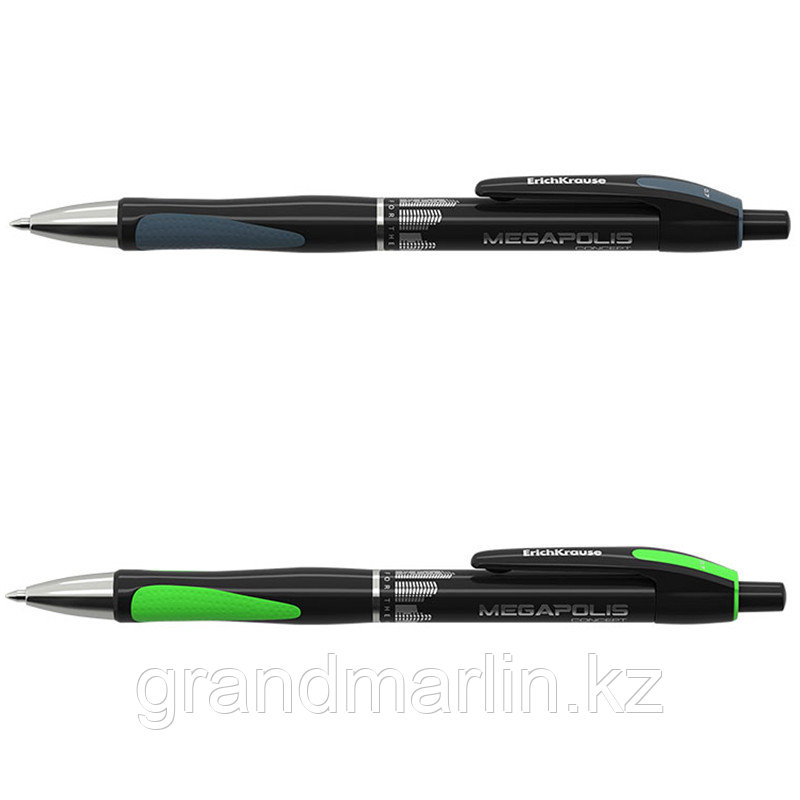 Ручка шариковая автоматическая ErichKrause® MEGAPOLIS Concept, цвет чернил черный (в коробке по 12 ш - фото 4 - id-p107465383