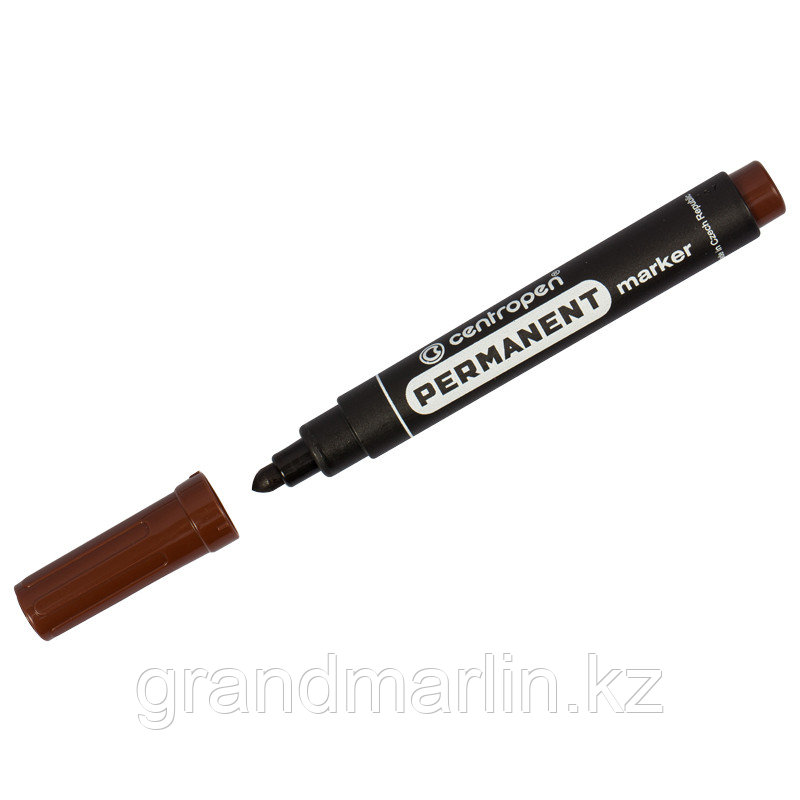 Маркер перманентный Centropen "8566" коричневый, пулевидный, 2,5мм