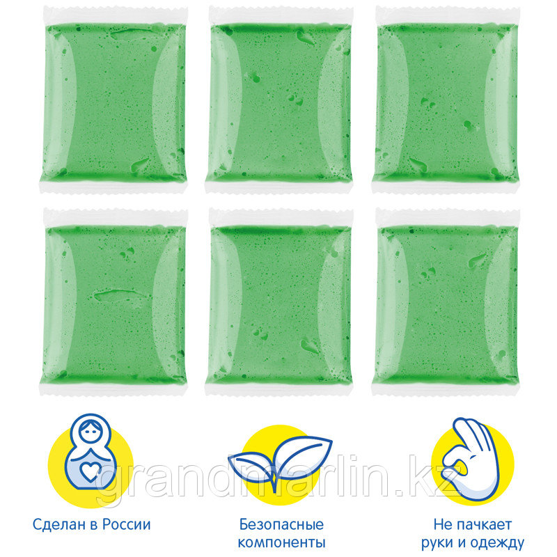 Легкий пластилин для лепки Мульти-Пульти, светло-салатовый, 6шт., 60г, прозрачный пакет - фото 3 - id-p105276845