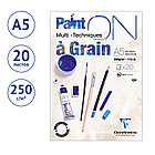 Скетчбук - альбом для смешанных техник 20л., А5, на склейке Clairefontaine "Paint'ON with grain", 25, фото 3