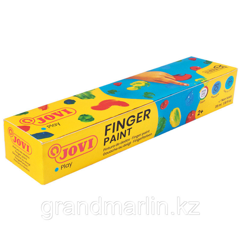 Краски пальчиковые JOVI, 05 цветов, 175г, картон - фото 1 - id-p107466422