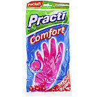 Перчатки резиновые Paclan Practi.Comfort, р.М, розовые, фото 2