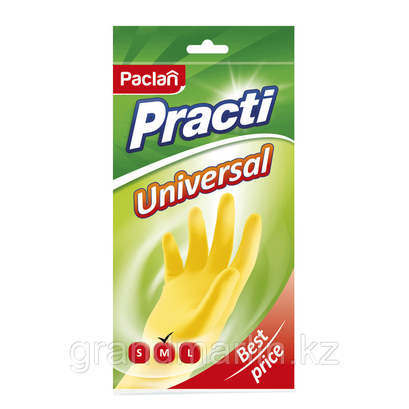 Перчатки резиновые Paclan Practi.Universal, р.M, желтые - фото 1 - id-p107467080