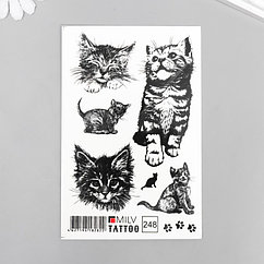 SТатуировка на тело "Котята ч/б" 10х15 см 9045993