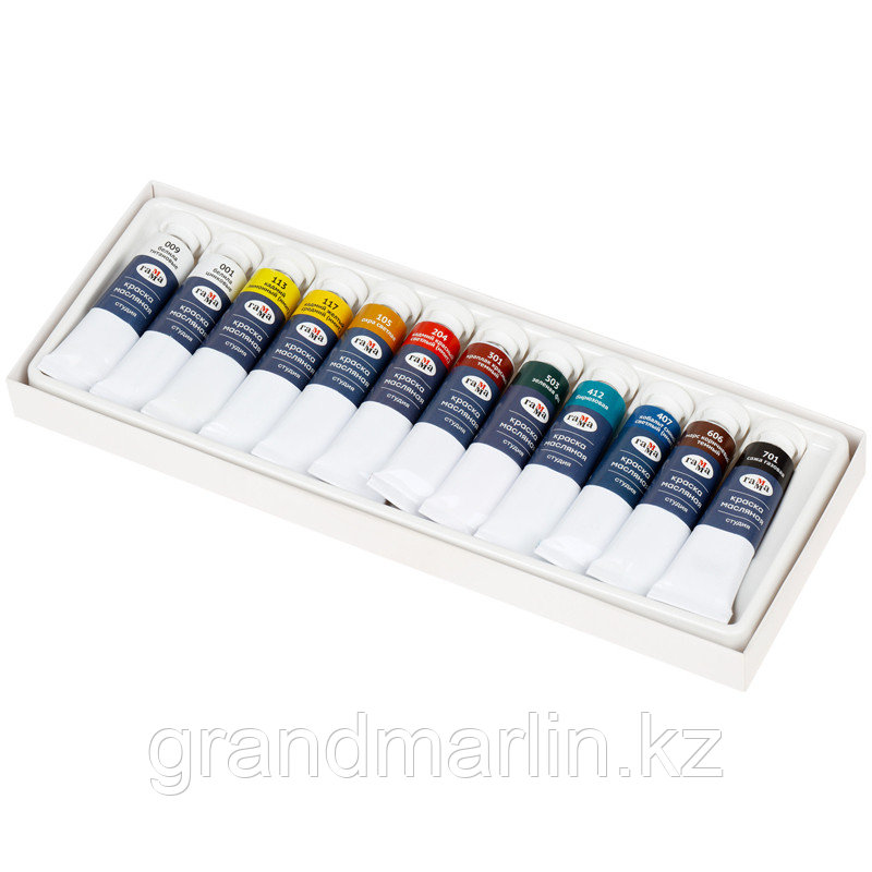 Краски масляные Гамма "Студия", 10 цветов + 2 белых, туба 9мл, картон. упак. - фото 4 - id-p107467182