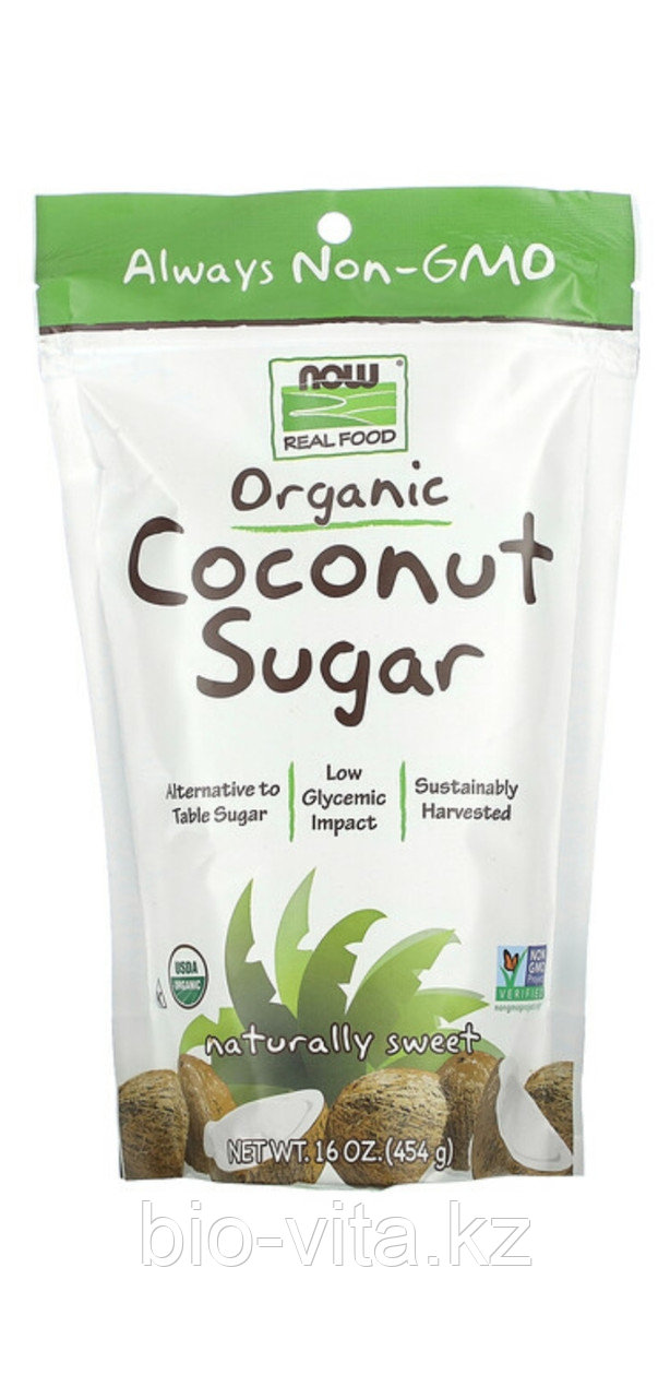 Кокосовый сахар (454 г) Органический. Now foods.