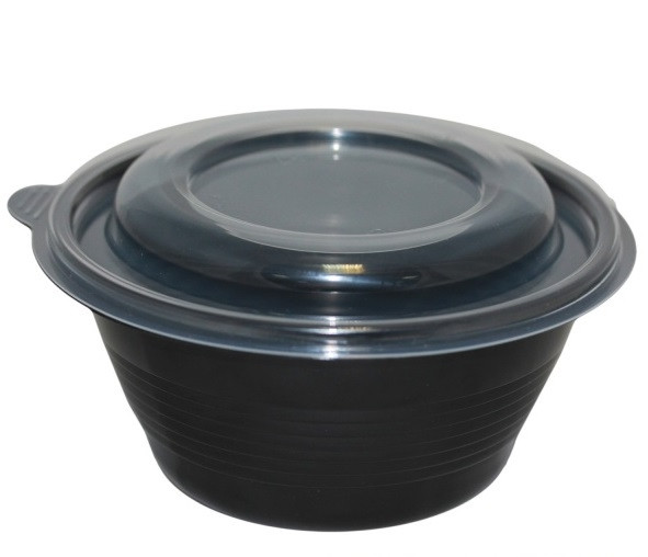 Контейнер суповой ПР-МС-500 ПП черный, крышка+дно,  500мл (540шт. в коробке)