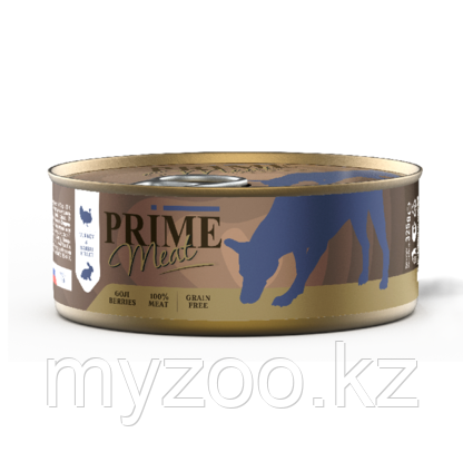 Prime Meat консервы для собак индейка с кроликом филе в желе, 325гр