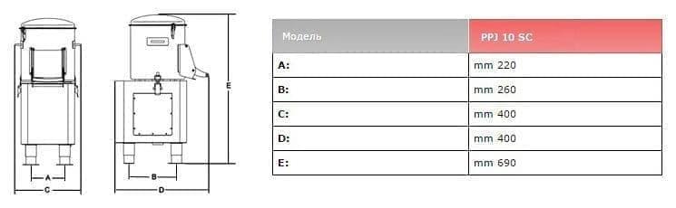 Картофелечистка Sirman PPJ 10 SC 380В на подставке - фото 3 - id-p107471314