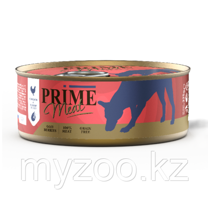 Prime Meat консервы для собак курица с креветкой филе в желе, 325гр