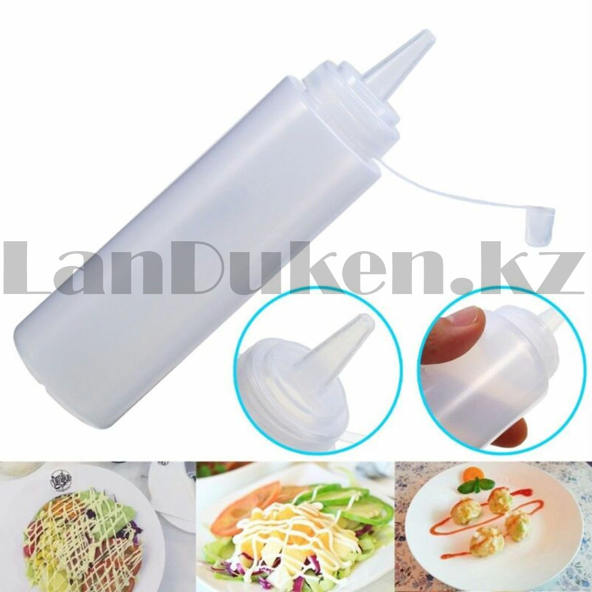 Мерная бутылочка пластиковая для соуса белая 650 мл - фото 2 - id-p48107866