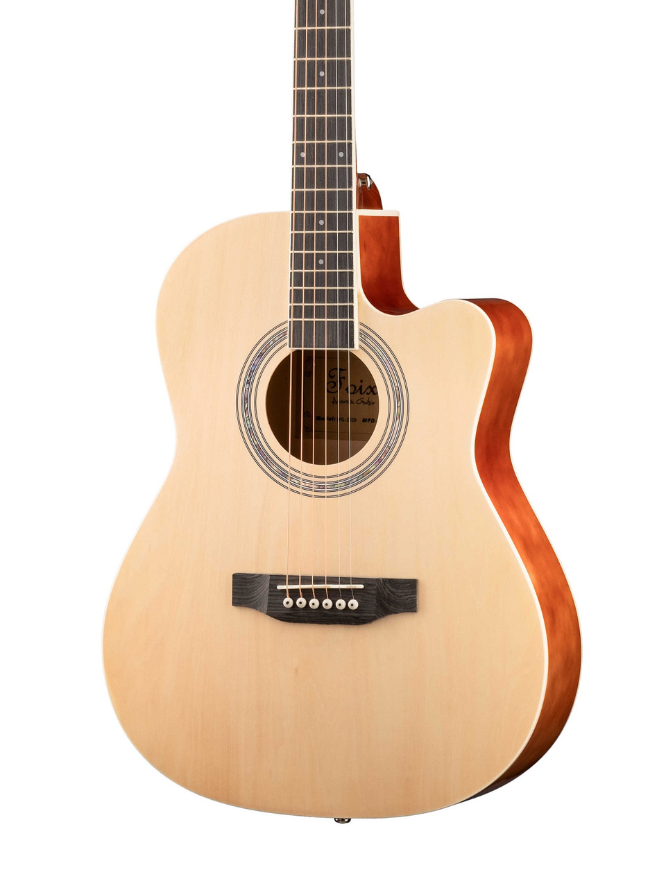 Акустическая гитара, с вырезом, цвет натуральный, Foix FFG-3039-NAT - фото 2 - id-p107473290