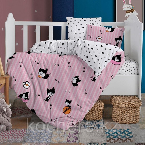 Комплект постельного белья для детей ALTINBASAK Cute Cats 100x150 - фото 1 - id-p107473382