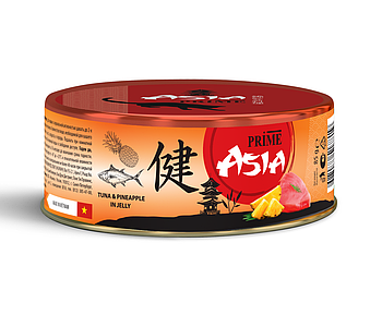 Prime Asia консервы для кошек тунец с ананасом в желе, 85гр