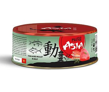 Prime Asia консервы для кошек тунец с красной кефалью в желе, 85гр