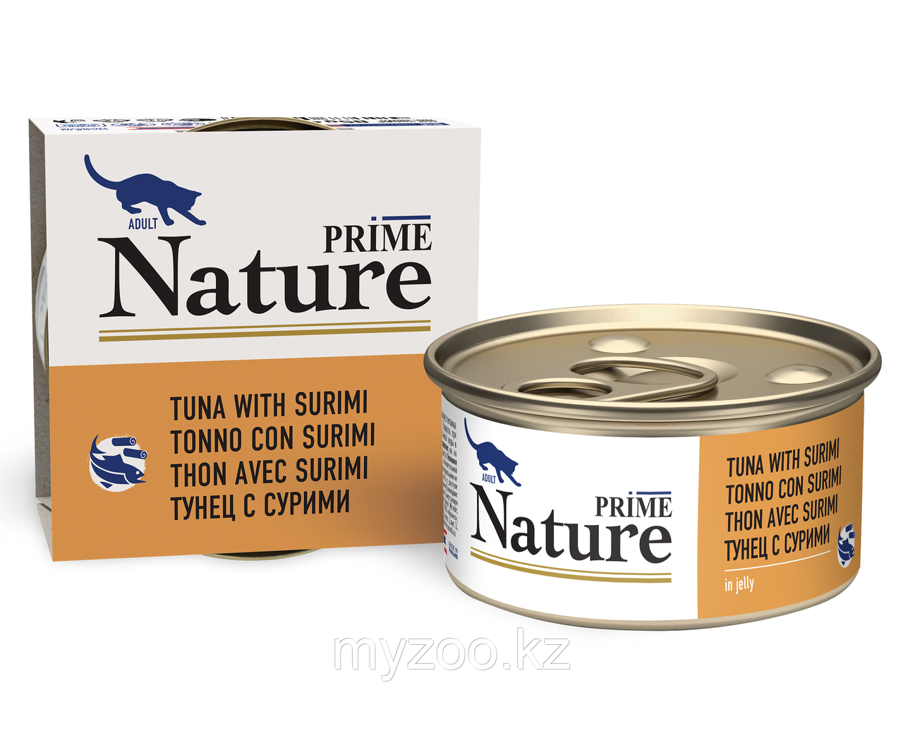 Prime Nature консервы для кошек тунец с сурими в желе, 85гр