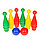 Боулинг цветной: 6 кеглей, 2 шара, в сетке, фото 2