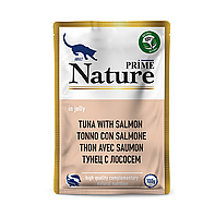 Prime Nature паучи для кошек тунец с лососем в желе, 100гр