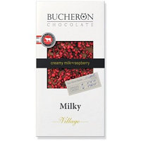 Bucheron шоколад молочный с кусочками малины, 100 гр