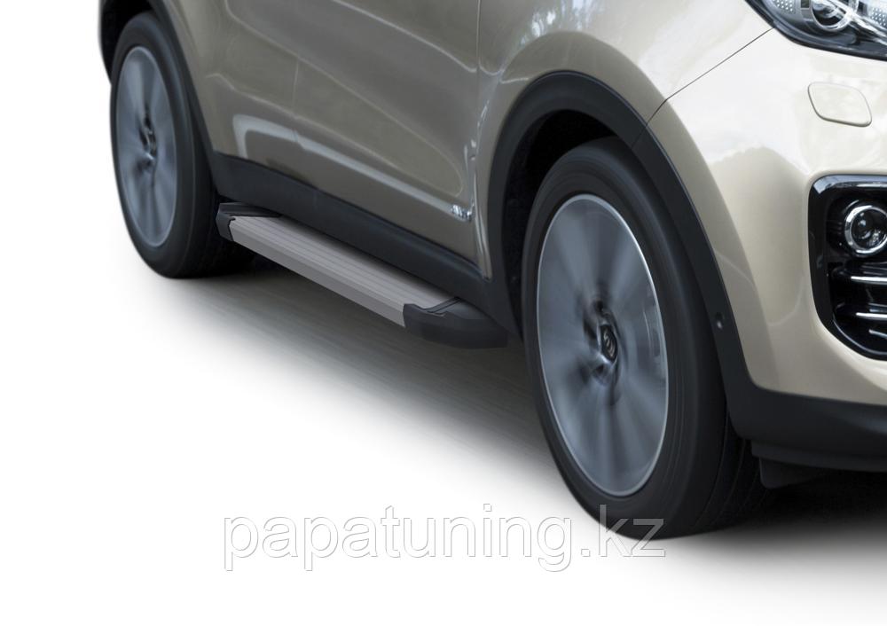 Пороги подножки Kia Sportage 4 2016-2018 Silver